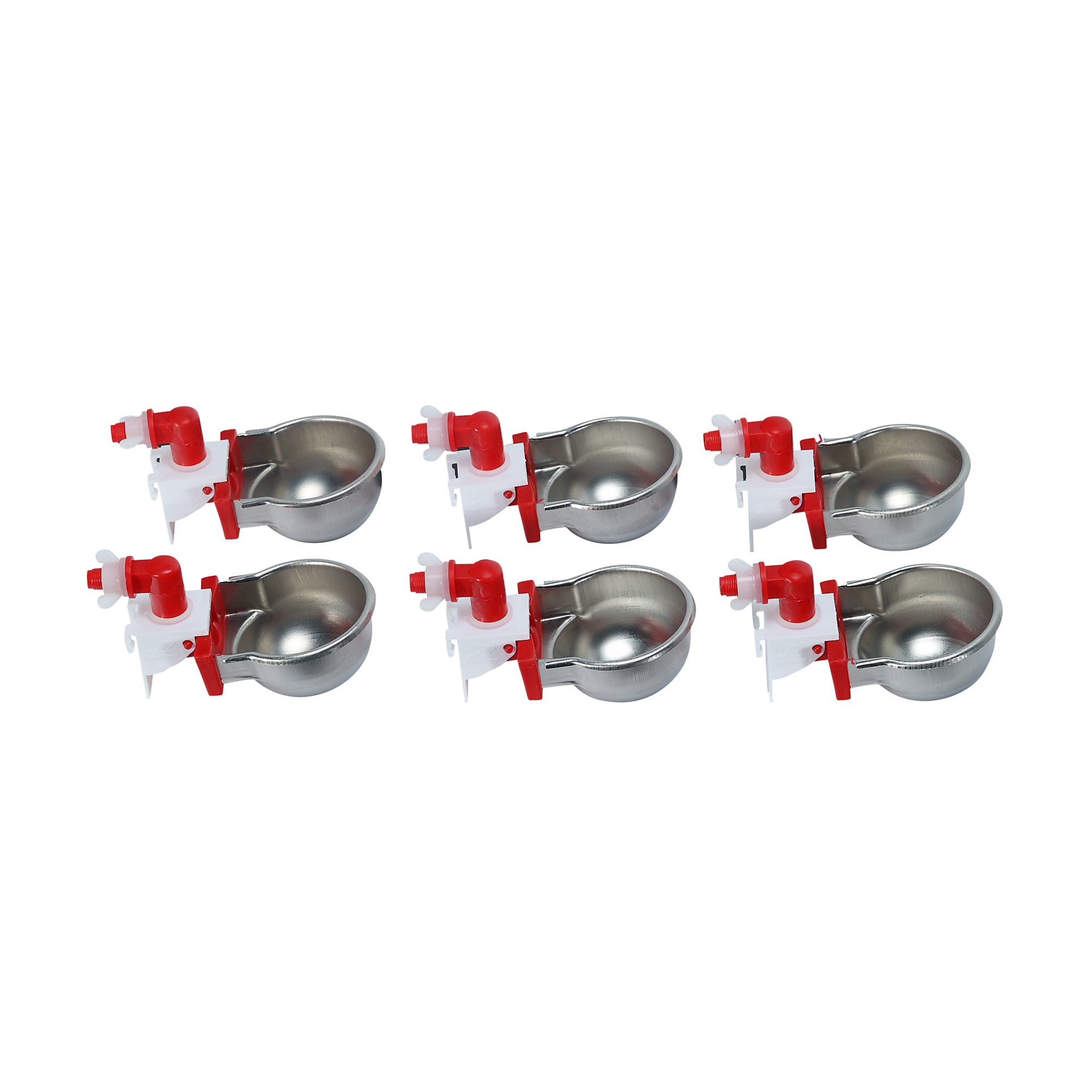 RentACoop RAC Paws DIY Metal Autofill Cups — 6-Pack, Durable, Spill-Preventing, Model# WH-MTCP-CLP6